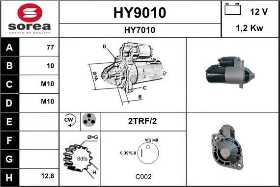 SNRA HY9010 - Стартер vvparts.bg