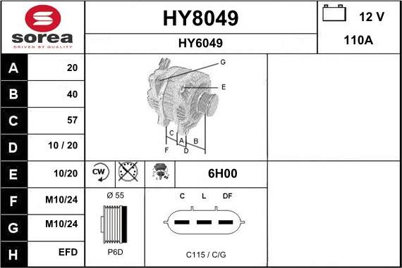 SNRA HY8049 - Генератор vvparts.bg