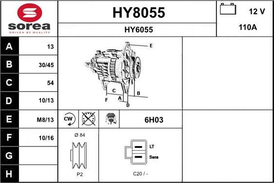 SNRA HY8055 - Генератор vvparts.bg