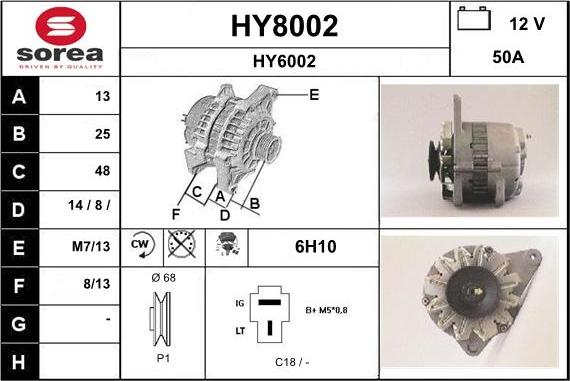 SNRA HY8002 - Генератор vvparts.bg