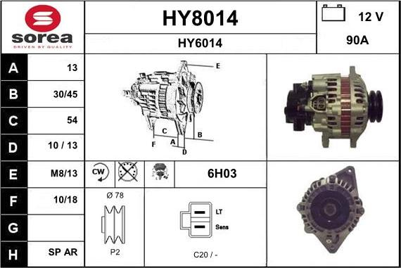 SNRA HY8014 - Генератор vvparts.bg