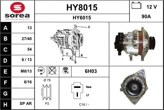 SNRA HY8015 - Генератор vvparts.bg