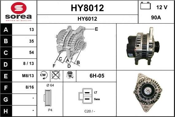 SNRA HY8012 - Генератор vvparts.bg