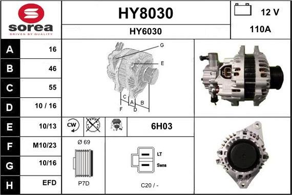 SNRA HY8030 - Генератор vvparts.bg