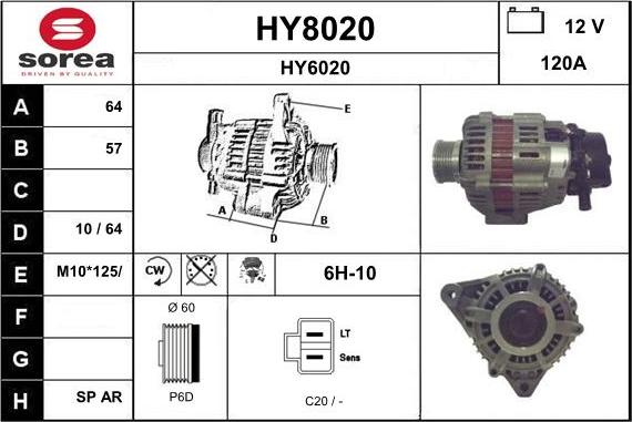 SNRA HY8020 - Генератор vvparts.bg