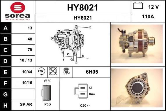 SNRA HY8021 - Генератор vvparts.bg