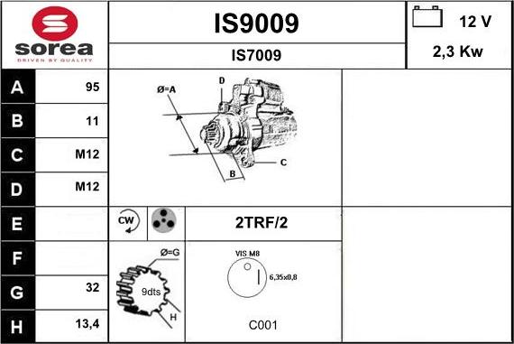 SNRA IS9009 - Стартер vvparts.bg