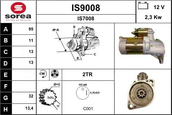 SNRA IS9008 - Стартер vvparts.bg