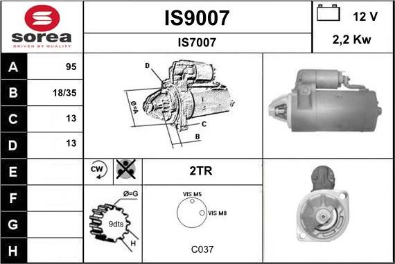 SNRA IS9007 - Стартер vvparts.bg