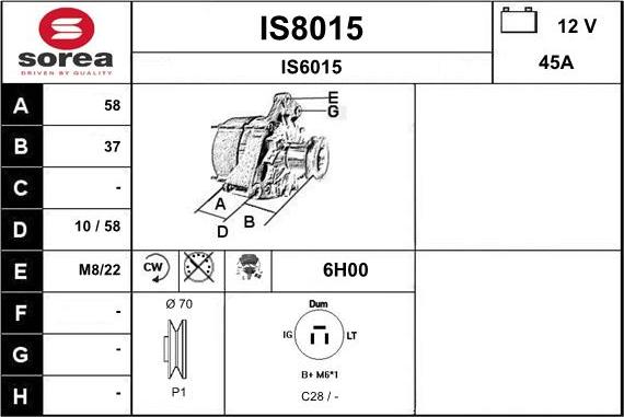 SNRA IS8015 - Генератор vvparts.bg
