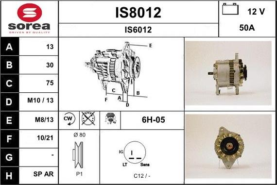 SNRA IS8012 - Генератор vvparts.bg