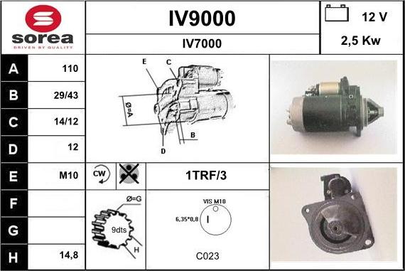 SNRA IV9000 - Стартер vvparts.bg