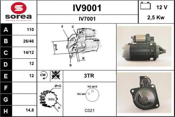 SNRA IV9001 - Стартер vvparts.bg