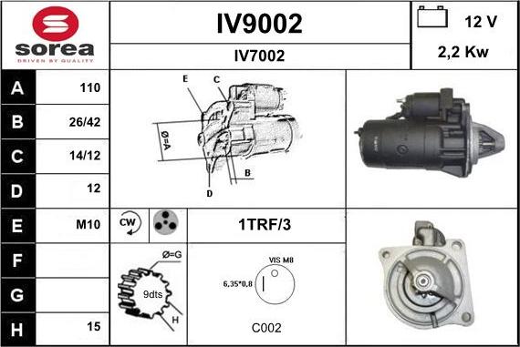 SNRA IV9002 - Стартер vvparts.bg