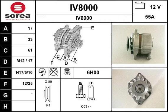 SNRA IV8000 - Генератор vvparts.bg