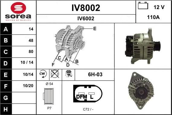 SNRA IV8002 - Генератор vvparts.bg
