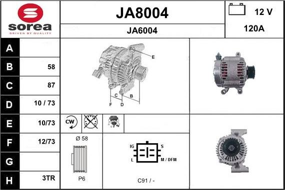 SNRA JA8004 - Генератор vvparts.bg