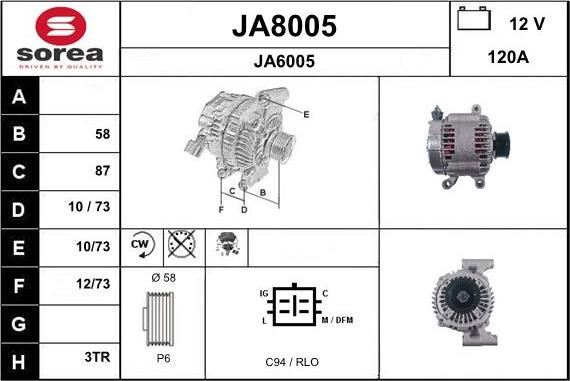 SNRA JA8005 - Генератор vvparts.bg
