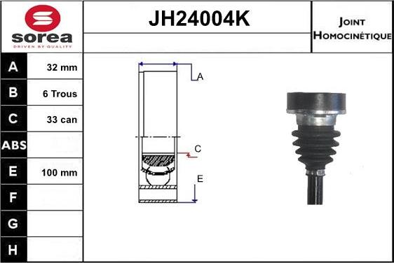 SNRA JH24004K - Каре комплект, полуоска vvparts.bg