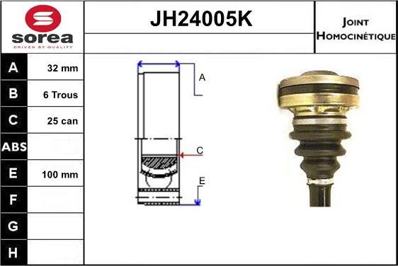 SNRA JH24005K - Каре комплект, полуоска vvparts.bg