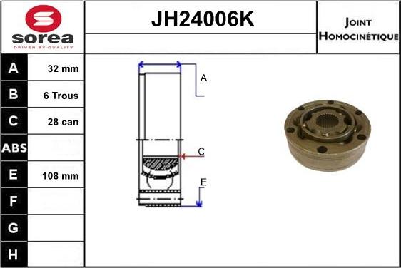 SNRA JH24006K - Каре комплект, полуоска vvparts.bg