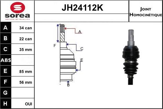 SNRA JH24112K - Каре комплект, полуоска vvparts.bg