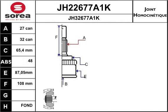 SNRA JH22677A1K - Каре комплект, полуоска vvparts.bg