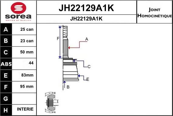 SNRA JH22129A1K - Каре комплект, полуоска vvparts.bg