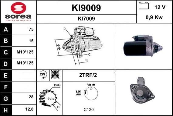 SNRA KI9009 - Стартер vvparts.bg