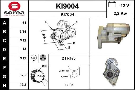 SNRA KI9004 - Стартер vvparts.bg