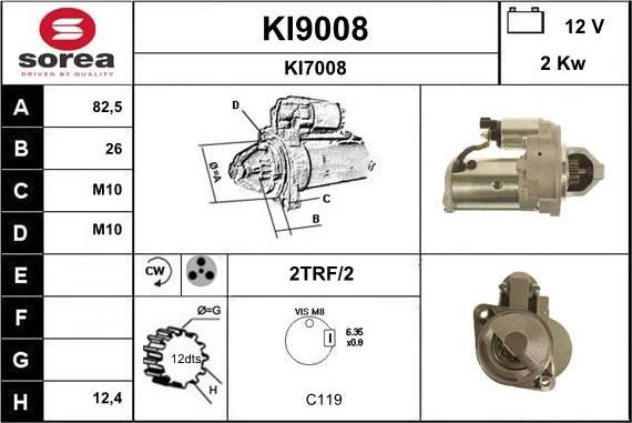 SNRA KI9008 - Стартер vvparts.bg