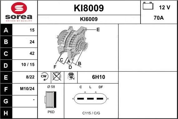 SNRA KI8009 - Генератор vvparts.bg