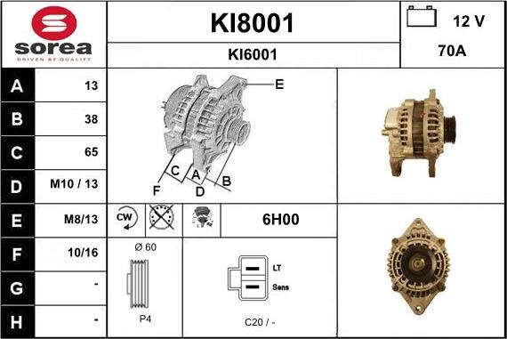 SNRA KI8001 - Генератор vvparts.bg