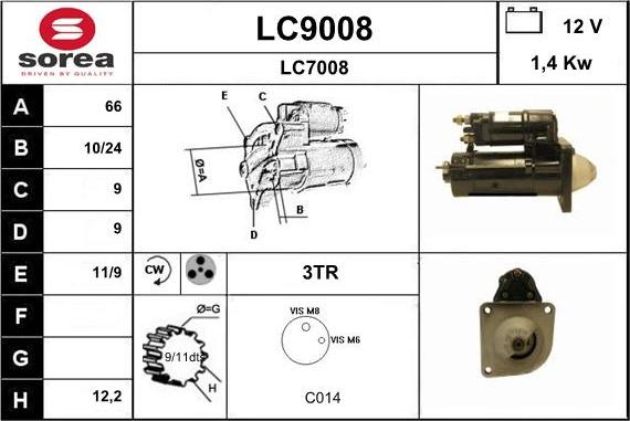SNRA LC9008 - Стартер vvparts.bg