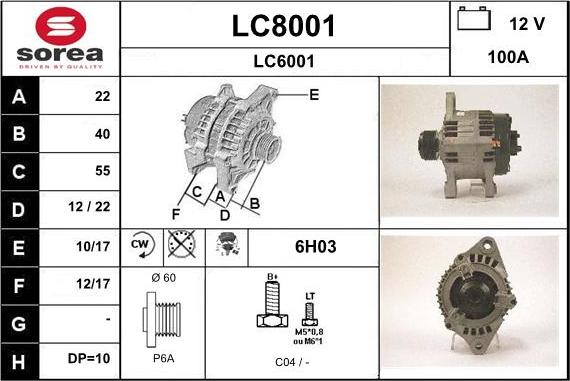 SNRA LC8001 - Генератор vvparts.bg