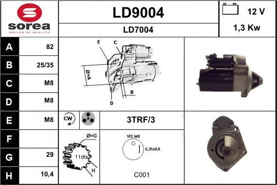 SNRA LD9004 - Стартер vvparts.bg