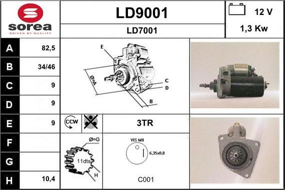 SNRA LD9001 - Стартер vvparts.bg