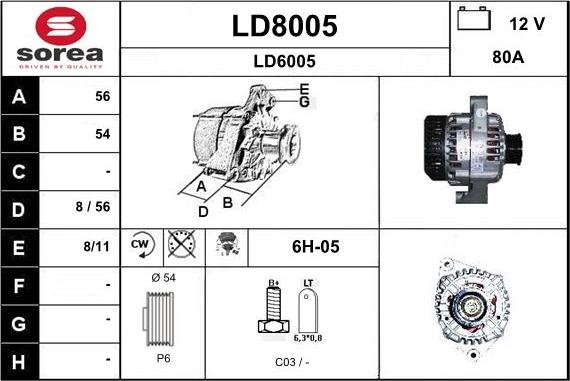 SNRA LD8005 - Генератор vvparts.bg