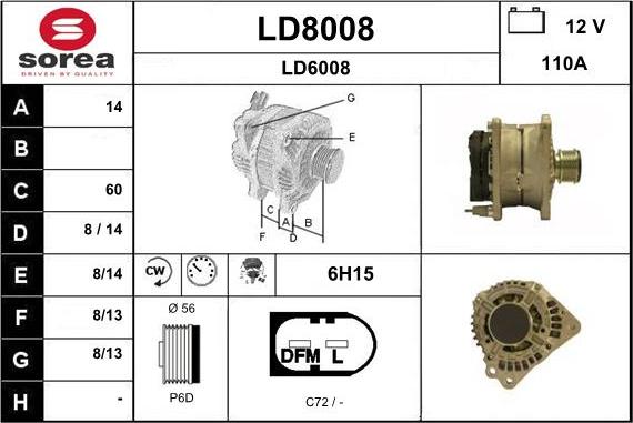 SNRA LD8008 - Генератор vvparts.bg