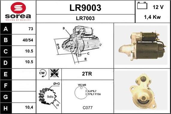 SNRA LR9003 - Стартер vvparts.bg