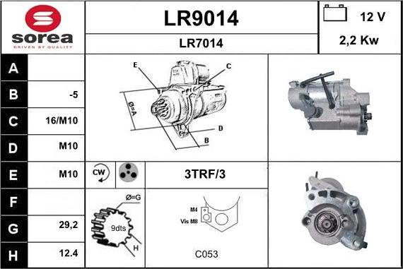 SNRA LR9014 - Стартер vvparts.bg
