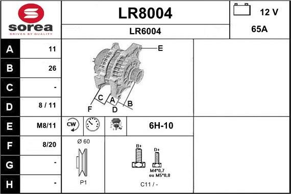 SNRA LR8004 - Генератор vvparts.bg