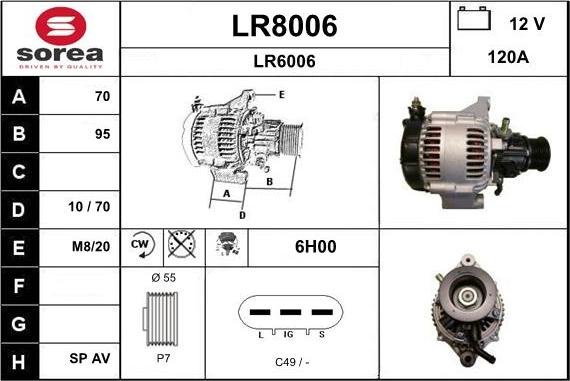 SNRA LR8006 - Генератор vvparts.bg