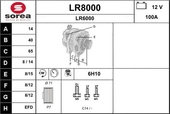 SNRA LR8000 - Генератор vvparts.bg