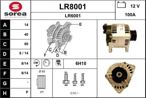 SNRA LR8001 - Генератор vvparts.bg