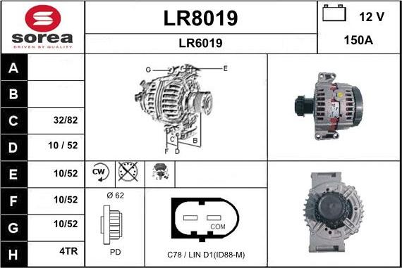 SNRA LR8019 - Генератор vvparts.bg