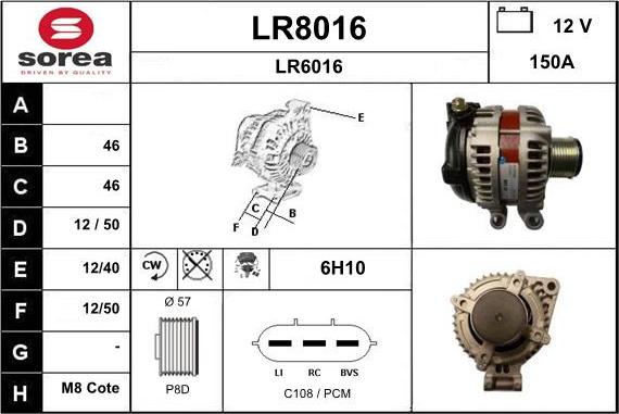 SNRA LR8016 - Генератор vvparts.bg