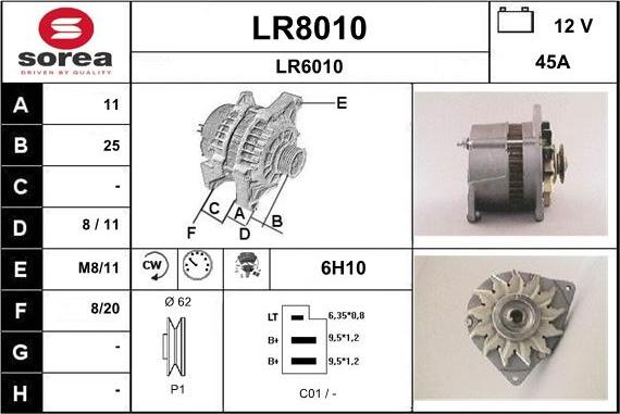 SNRA LR8010 - Генератор vvparts.bg