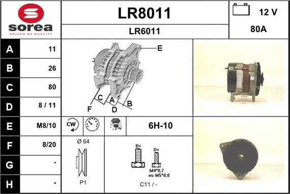 SNRA LR8011 - Генератор vvparts.bg