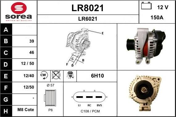 SNRA LR8021 - Генератор vvparts.bg